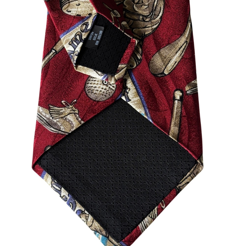 Arnold Palmer Mens Golf Silk Tie Red Game of Golf Novelty Accessory RN 35130 - Picture 6 of 6